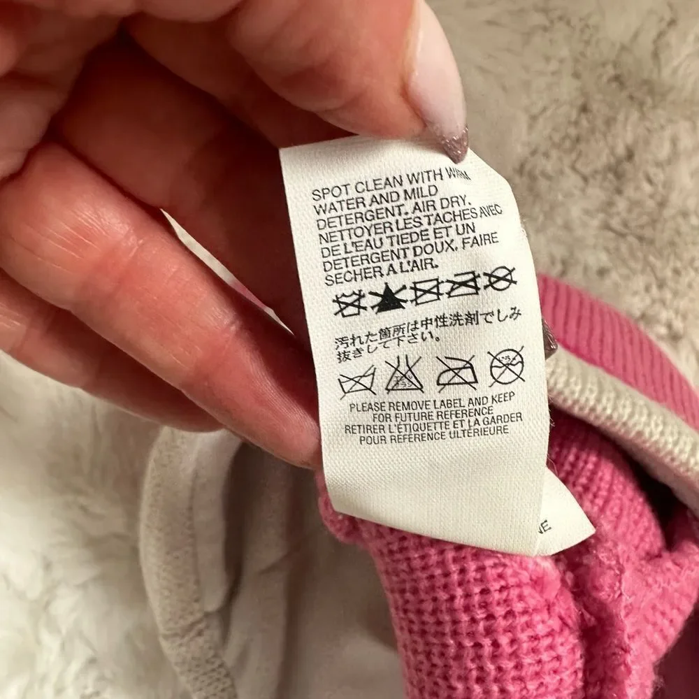 The North Face girls pink knit beanie hat one size